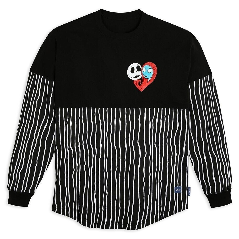 Disney Nightmare Before Christmas Spirit Jersey Shirt Black Jack Sally
